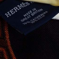 Pre Owned Hermes Orange Tinos Cashmere & Silk Muffler