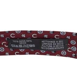 Pre Owned Hermès Bordeaux Tie 7 Job Interview Silk Tie