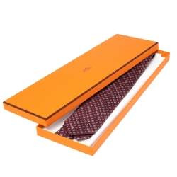 Pre Owned Hermès Bordeaux Tie 7 Job Interview Silk Tie