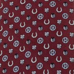 Pre Owned Hermès Bordeaux Tie 7 Job Interview Silk Tie