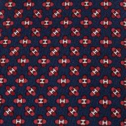 Pre Owned Hermès Marine Blue 7 Drone H Silk Tie