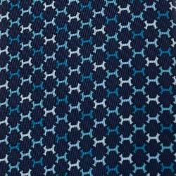 Pre Owned Hermès Marine Blue 7 H Street Silk Tie