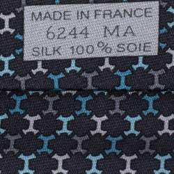 Hermès Anthracite Grey 7 H Street Silk Tie
