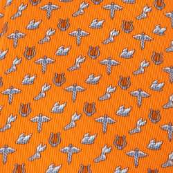Pre Owned Hermès Orange 7 H Flying Hermes Silk Tie