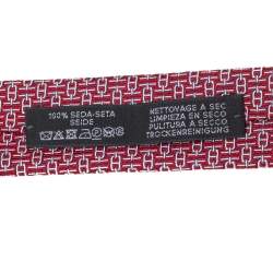 Hermès Red 7 Overboard Jacquard Silk Tie