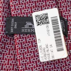 Hermès Red 7 Overboard Jacquard Silk Tie