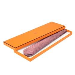 Hermès Red 7 Overboard Jacquard Silk Tie