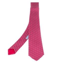 Hermès Fuchsia Pink 7 H Street Silk Tie