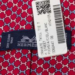 Hermès Fuchsia Pink 7 H Street Silk Tie