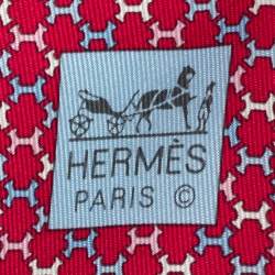 Hermès Fuchsia Pink 7 H Street Silk Tie
