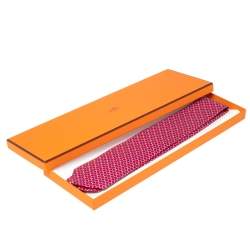 Hermès Fuchsia Pink 7 H Street Silk Tie