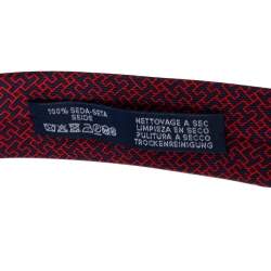 Hermès Marine Blue & Red 7 Amazing Silk Tie