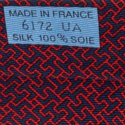 Hermès Marine Blue & Red 7 Amazing Silk Tie