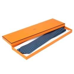 Hermès Blue 7 Poulain Silk Twill Tie