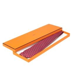 Hermès Rouge 7 H Street Silk Tie