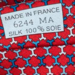Hermès Rouge 7 H Street Silk Tie