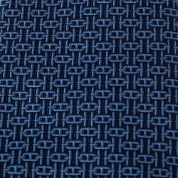 Pre Owned Hermès Marine Blue 7 Overboard Jacquard Silk Tie