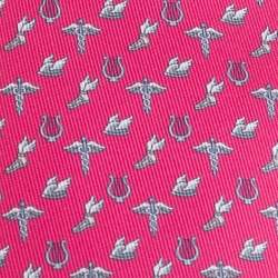 Hermes Pink 7 Flying Hermes Silk Twill Tie 
