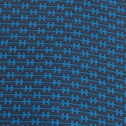 Hermes Bleu 7 H Linge Silk Twill Tie 