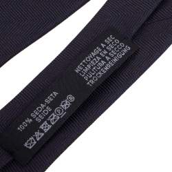 Hermes Ardoise 7 Chevron Recto Verso Silk Tie 