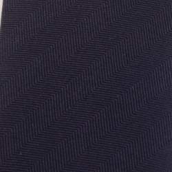 Hermes Ardoise 7 Chevron Recto Verso Silk Tie 