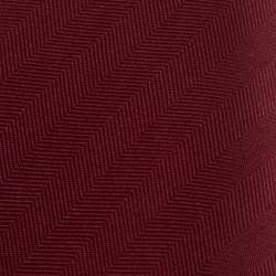 Pre Owned Hermes Rouge 7 Chevron Recto Verso Silk Tie