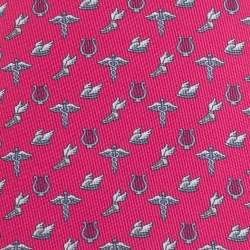Pre Owned Hermes Fuchsia 7 Flying Hermes Silk Twill Tie