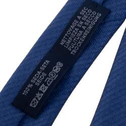 Hermes Blue Jean 7 Shinny Silk Tie 