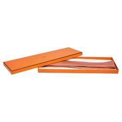Pre Owned Hermès Orange 7 Sunny H Silk Tie