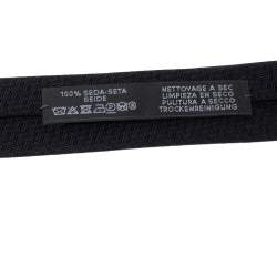 Pre Owned Hermes Black 7 Shinny Silk Tie