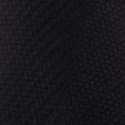 Pre Owned Hermes Black 7 Shinny Silk Tie