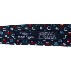 مملوكة مسبقًا Hermes Navy Blue 7 Job Interview Silk Twill Tie