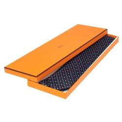 مملوكة مسبقًا Hermes Navy Blue 7 Job Interview Silk Twill Tie