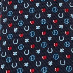 مملوكة مسبقًا Hermes Navy Blue 7 Job Interview Silk Twill Tie