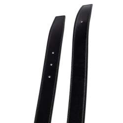 Pre Owned Hermes Black Box Leather Belt 120CM