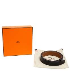 Pre Owned Hermes Black Box Leather Belt 120CM