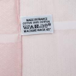 Hermes Pink D'H Cotton Jacquard Handkerchief