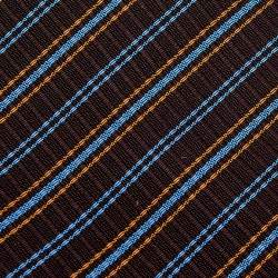 Pre Owned Hermes Brown Diagonal Striped Silk Jacquard Tie 