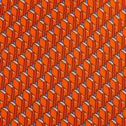 مملوكة مسبقًا Hermès Orange Domino Effect Silk Tie
