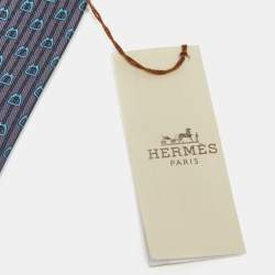 Pre Owned Hermès Anthracite Grey Liane Equestre Silk Tie
