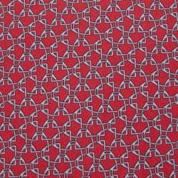 Hermes Red Etriers Croises Printed Silk Tie