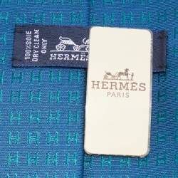 Hermès Bicolore Faconnee H Jacquard Silk Tie