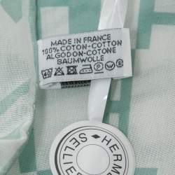 مملوكة مسبقًا Hermes Vert D'eau Cotton Op'H Handkerchief