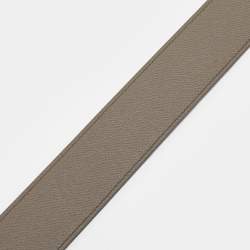 Hermes Gris Etain/Noir Epsom And Chamonix Reversible Belt Strap 85 CM