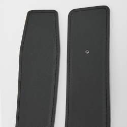 Hermes Black/Gold Epsom and Chamonix Leather Belt Strap 90CM