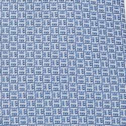 Pre Owned Hermès Blue 7 Drift Silk Jacquard Skinny Tie
