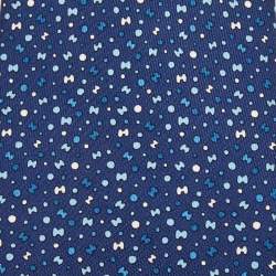 Pre Owned Hermès  Navy Blue 7 Bubble H Printed Silk Skinny Tie