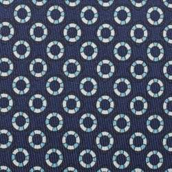 Pre Owned Hermès Navy Blue J'Ai Touche Pompon Printed Silk Slim Tie