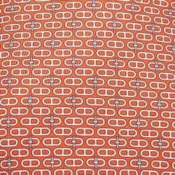 Pre Owned Hermès Orange Glenan Printed Silk Skinny Tie