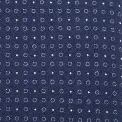 Pre Owned Hermes Navy Blue Cercles Et Pois Silk & Wool Jacquard Slim Tie